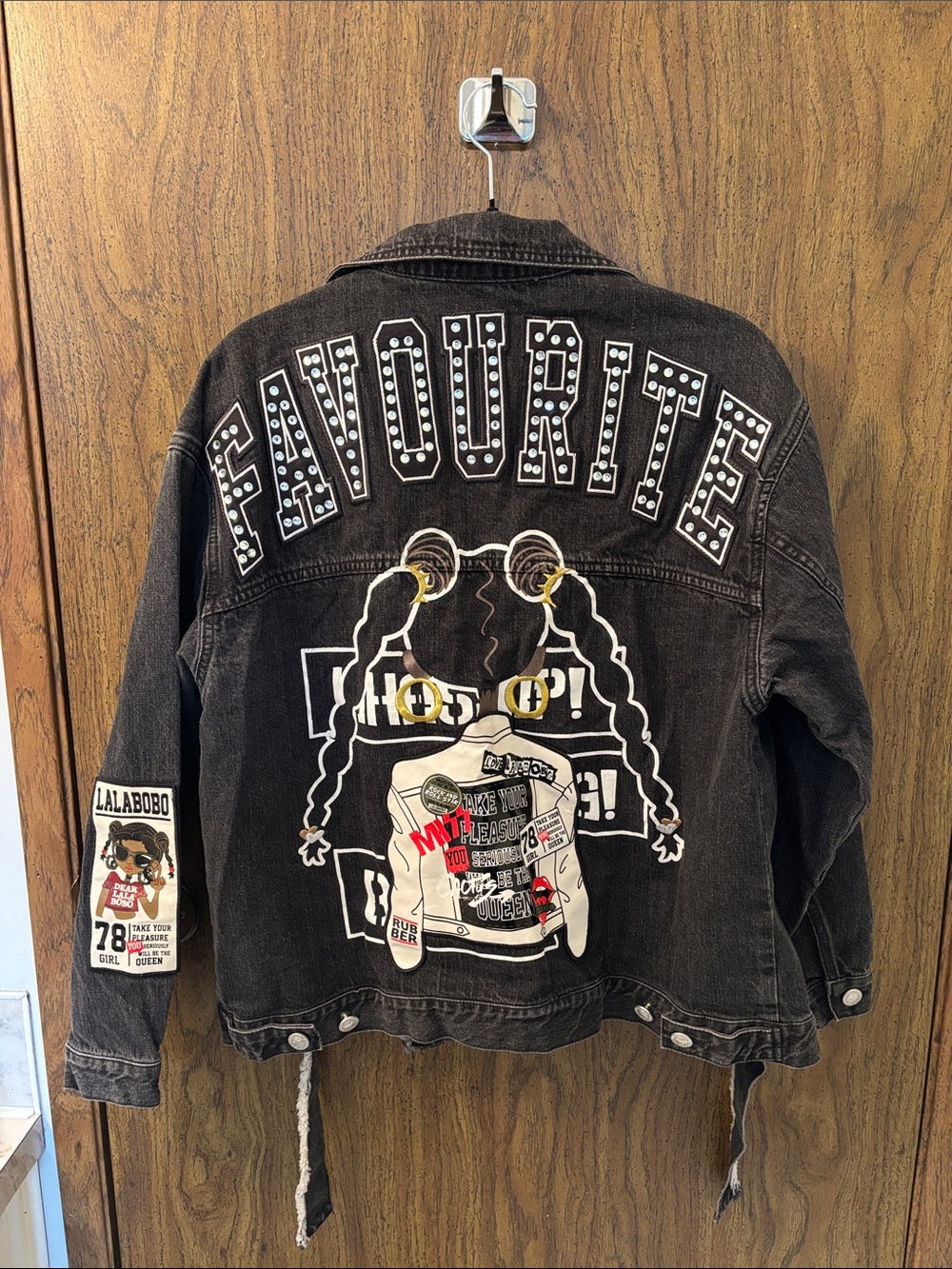 BLACK 'FAVOURITE' Patchwork Denim Jacket